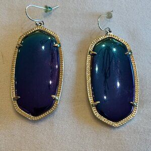 Elle Drop Purple to Green Earrings with Gold Edges (Pre-Owned)